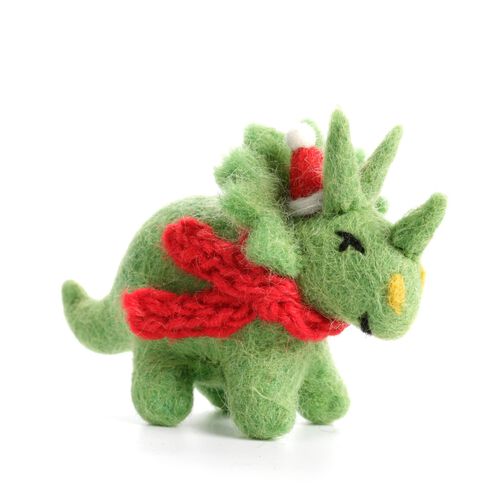 Amica Felt Triceratops With Hat & Scarf 12cm